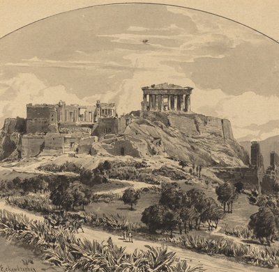 Az Akropolisz nyugatról, 1890. alkotó: Themistocles von Eckenbrecher