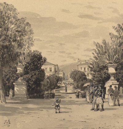 Kilátás a Hermesstreet régi királyi palotájából, 1890. alkotó: Themistocles von Eckenbrecher