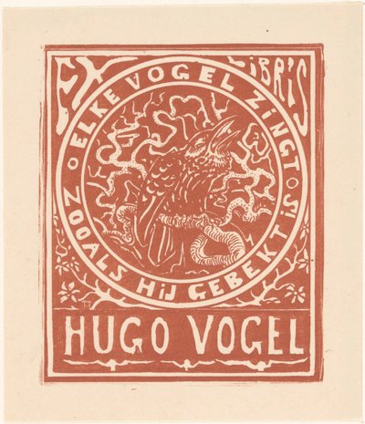 Ex libris van Hugo Vogel alkotó: Theo van Hoytema