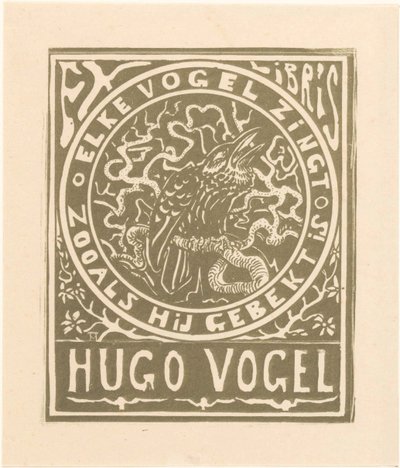 Ex libris van Hugo Vogel alkotó: Theo van Hoytema