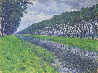 csatorna Flandriában; A flandriai csatorna szomorú időben, 1894 alkotó: Théo van Rysselberghe
