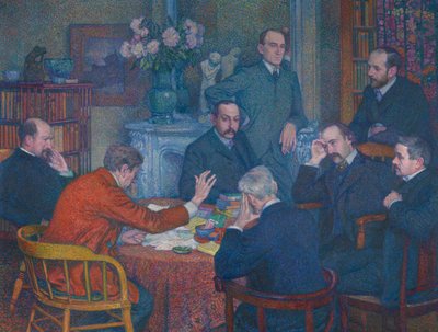 Emile Verhaeren felolvasása alkotó: Théo van Rysselberghe