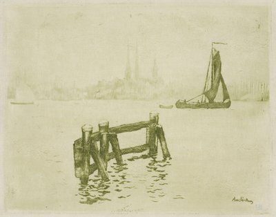 Amszterdam látképe alkotó: Théo van Rysselberghe