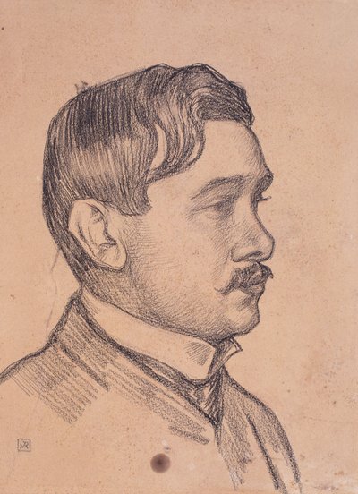 Maurice Maeterlinck portréja, 1903 körül (zsírkréta, papír) alkotó: Theo van Rysselberghe
