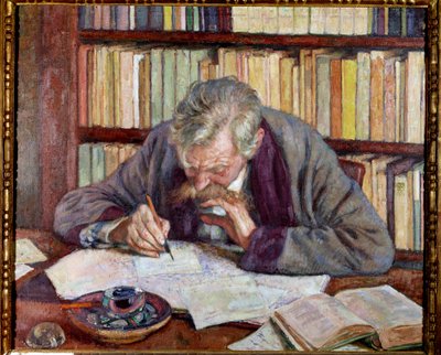 Emile Verhaeren (1885-1916) belga költő portréja az irodájában Theodore Van Rysselberghe (1862-1926) festménye 20. századi Párizs. Városi Modern Művészeti Múzeum alkotó: Théo van Rysselberghe