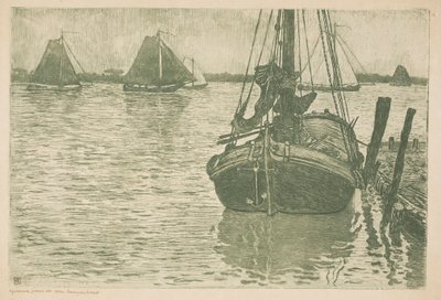Hajók az esőben alkotó: Théo van Rysselberghe