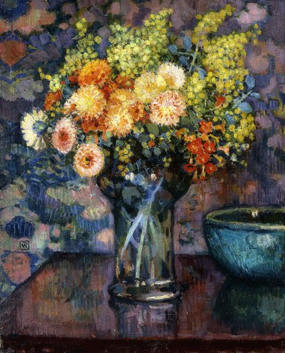 Virágváza; Virágváza, 1911 körül alkotó: Théo van Rysselberghe