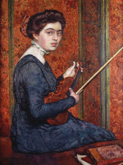 Nő hegedűs alkotó: Théo van Rysselberghe