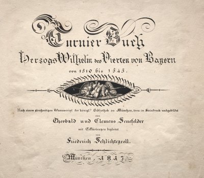Versenykönyv: Címlap, 1817. alkotó: Theobald Senefelder