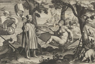 New Inventions of Modern Times [Nova Reperta], The Discovery of America, 1. lemez, kb. ..., kb. 1600. alkotó: Theodoor Galle