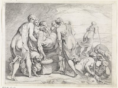 Faiaken elhozza az alvó Odüsszeuszt Ithakába Az Odüsszeusz munkássága (sorozat címe) alkotó: Theodoor van Thulden