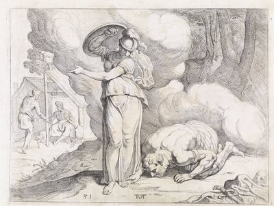 Minerva megmutatja Ithakát Odüsszeusznak Az Odüsszeusz munkássága (sorozat címe) alkotó: Theodoor van Thulden