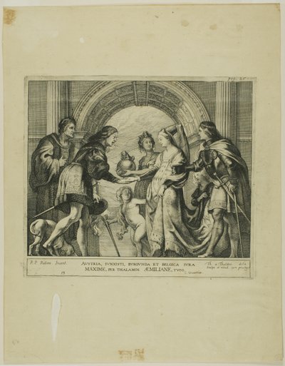 Maximilian osztrák király és Burgundi Mária házassága alkotó: Theodoor van Thulden