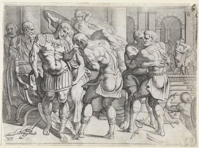 Megbékélés Odüsszeusz és az ithakai lázadók között Az Odüsszeusz munkássága (sorozat címe) alkotó: Theodoor van Thulden