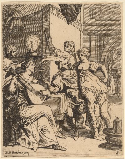 A tékozló fiú a kocsmában pazarolja az anyagát alkotó: Theodoor van Thulden after Sir Peter Paul Rubens