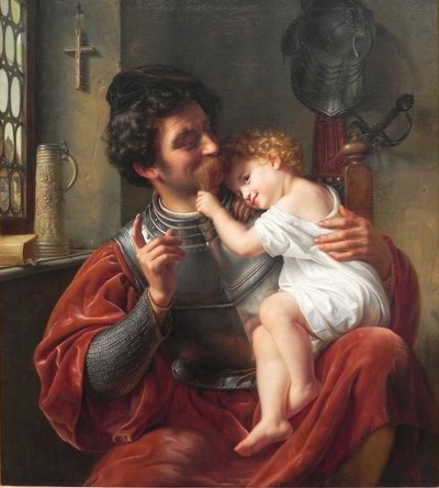 Német: Der Krieger und sein Kind A harcos és a gyermeke alkotó: Theodor Hildebrandt