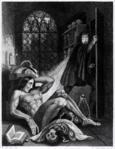 Illusztráció Mary Shelley (1797-1851) „Frankenstein” című művéből alkotó: Theodor M. von Holst