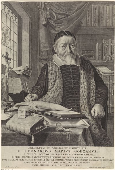Leonard Marius van der Goes portréja dolgozószobában alkotó: Theodor Matham