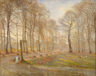 Késő őszi nap a Jægersborg Deer Parkban, Koppenhágától északra alkotó: Theodor Philipsen