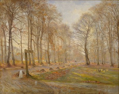 Késő őszi nap a Jægersborg szarvas parkban, Koppenhágától északra alkotó: Theodor Philipsen