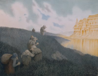 Útban egy lakomára a Troll kastélyban alkotó: Theodor Kittelsen