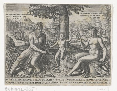 Bellenblazend jongetje A nemesség és a tudásra méltó közönséges jelképei.../ Stam und Wapenbuchlein... (sorozat címe) alkotó: Theodor de Bry (attributed to)