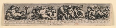 Díszítő panel: Tengeri szörnyek alkotó: Theodor de Bry