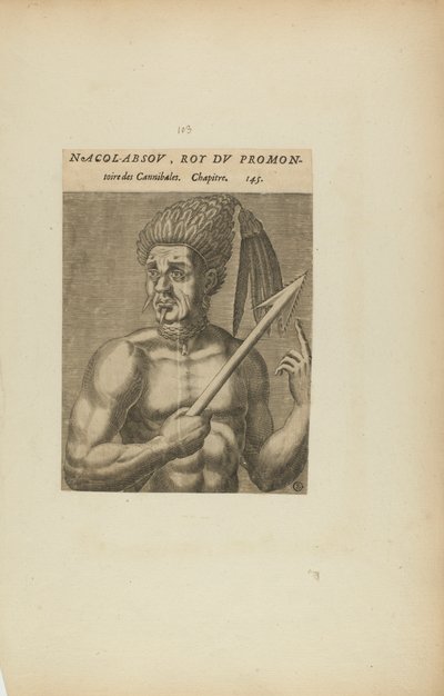 Nacol-Absov, Roi Du Promon-/toire des.... (a Les Vrais Pourtraits et Vies des Hommes Illustres című könyvből) alkotó: Theodor de Bry
