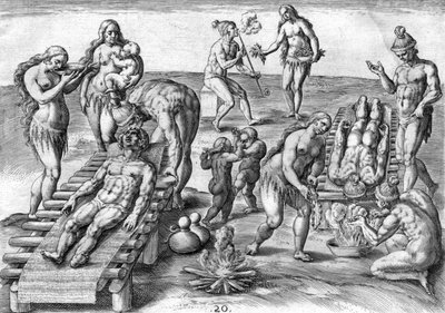 Timucuan indiánok kezelik a betegeket alkotó: Theodor de Bry
