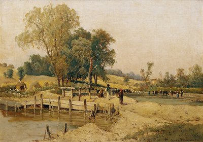 Magyar táj marhavályúval alkotó: Theodor von Hormann