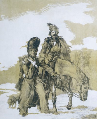 Visszavonulás Moszkvából alkotó: Theodore (after) Gericault