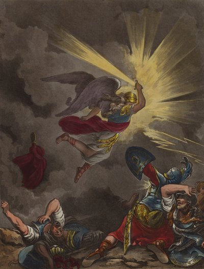Az Úr angyala megöli az asszírokat (rézkarc) alkotó: Theodore (after) Lane