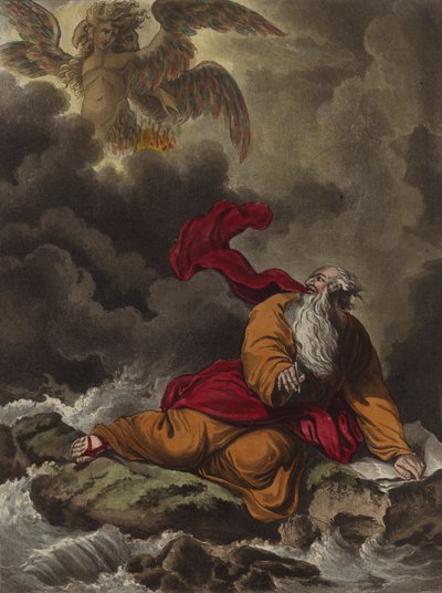 Ezékiel és a kerubok (rézkarc) alkotó: Theodore (after) Lane