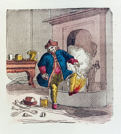 Szent Miklós látogatása, 1840-es évek színes litófotója alkotó: Theodore C. Boyd