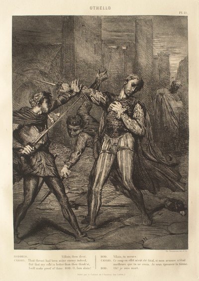 Othello-szvit: 10. szám (5. felvonás, 1. jelenet: Utcai harc: Rodrigo és Cassio) alkotó: Théodore Chassériau