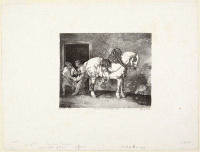 A  Horse being Shod (Ló patkolása) alkotó: Theodore Gericault