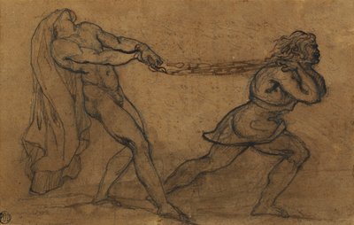 Egy férfi akt, amelyet egy másik férfi húzott, alkotó: Theodore Gericault