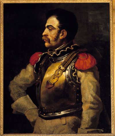 Egy puskás férfi test közepén látható. Theodore Gericault festménye (1791-1824) alkotó: Theodore Gericault
