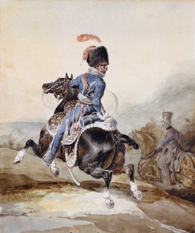 Balra vágtató tüzértiszt alkotó: Theodore Gericault