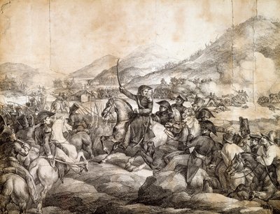 Chacabucói csata, 1817. február, amely kimondta, hogy Jose De San Martin győzött a spanyol felett, Theodore Gericault, rajz, Argentína alkotó: Theodore Gericault