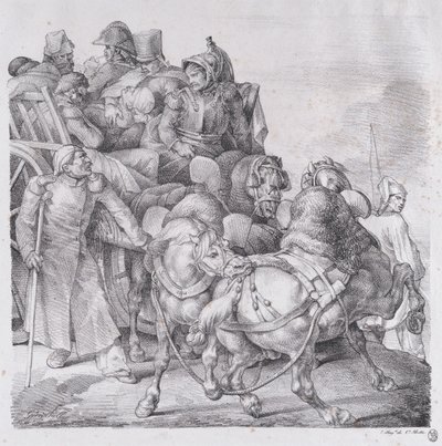 Sebesült katonákkal megrakott szekér alkotó: Theodore Gericault