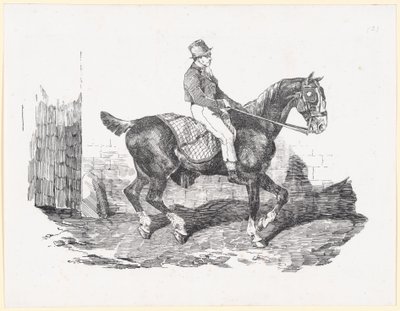 Egy lovász által lovagolt kocsiló, más néven „angol ló kockás takaróval” (Carriage Horse Ridden by a Groom, also called English Horse with a Checkered Blanket) alkotó: Theodore Gericault