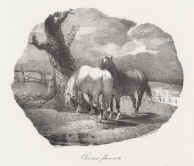Flamand lovak (Flemish Horses) alkotó: Theodore Gericault