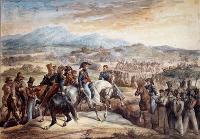 Chilei függetlenségi háború: „” Kilátás a maipui csatára (Maipo Santiago de Chile közelében, 1818. 04. 05.)” Theodore Gericault (1791-1824) akvarellje 19. századi Párizs, Képzőművészeti Iskola alkotó: Theodore Gericault