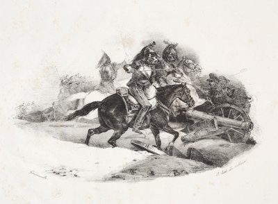 Tüzérségi üteget töltenek alkotó: Theodore Gericault