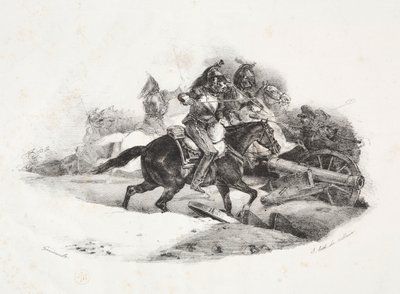 Tüzérségi üteget töltenek. alkotó: Theodore Gericault