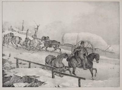 Négy változatos téma: Hegyet mászó kocsi. alkotó: Theodore Gericault