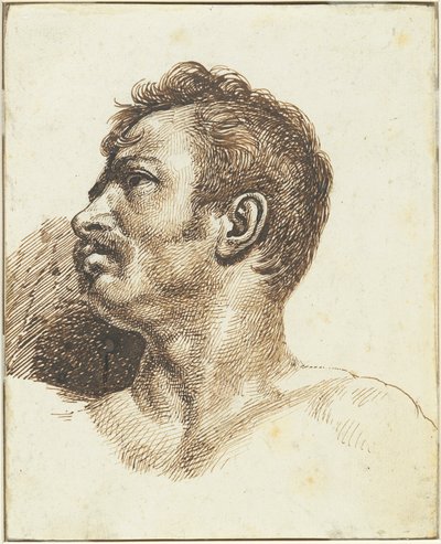 Egy férfi feje [recto] alkotó: Theodore Gericault