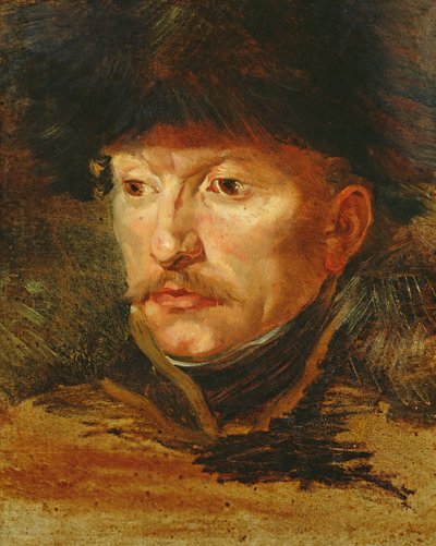 Egy lovas feje (Dieudonne hadnagy portréja), 1812 körül alkotó: Theodore Gericault