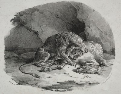 Az oroszlán felfalta ló alkotó: Theodore Gericault